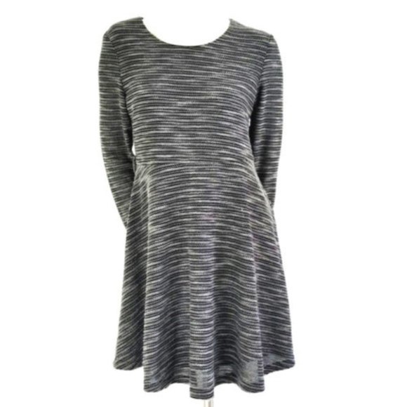 Ya Los Angeles Nubby Knit Stripe Fit & Flare Dress - Picture 1 of 6